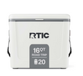 RTIC Road Trip 16 Qt Hard-Sided Cooler, Fits 12 Cans, White & Grey