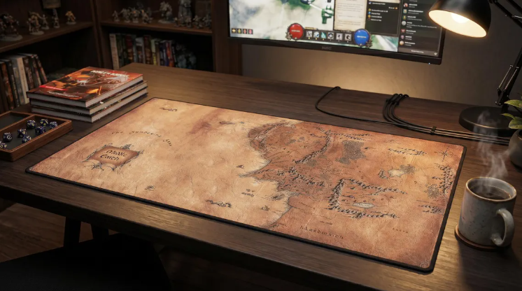 Middle Earth Map Desk Mat: Lord of the Rings Gaming Mouse