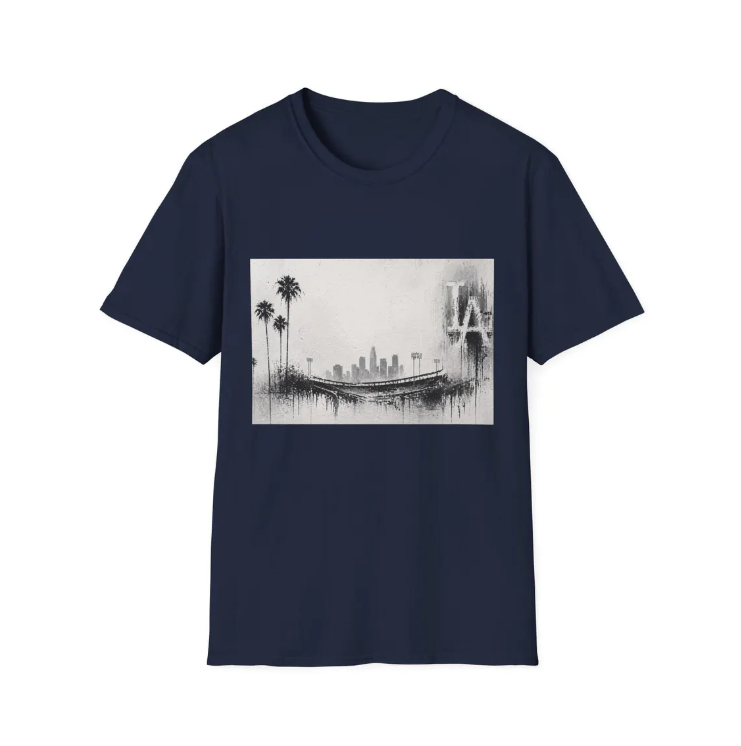 Los Angeles Skyline T-Shirt Monochrome LA Cityscape Dodgers Tee