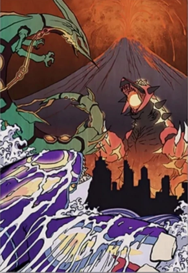 Rayquaza Vs Groudon PokeArt Canvas Poster Wall Art Home Decor