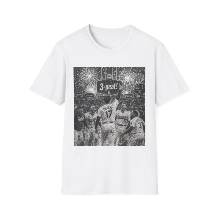Los Angeles Dodgers Three-Peat Championship T-Shirt 3-Peat MLB Team Tee