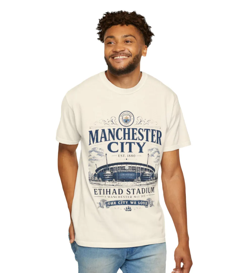 Man city tee, Man city tshirt, Manchester City Football Club Etihad Stadium Graphic Tee, man city fan, man city gift