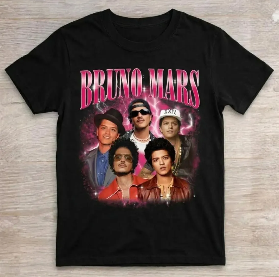 Bruno Mars Romantic Tour 2026 T-Shirt, Retro Bootleg Vintage Pop R&B Concert Graphic Tee, Unisex Music Fan Gift