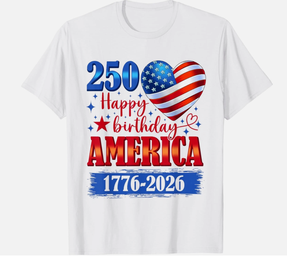 USA Hearts 1776 2026 July 4th 250th Birthday USA 250 Years unisex T-Shirt