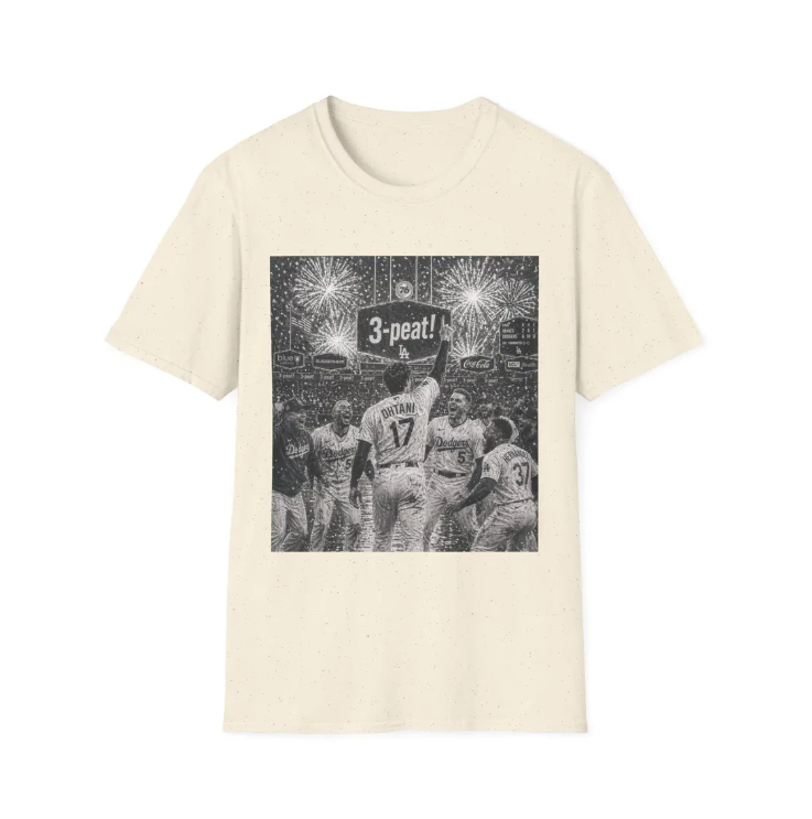 Los Angeles Dodgers Three-Peat Championship T-Shirt 3-Peat MLB Team Tee