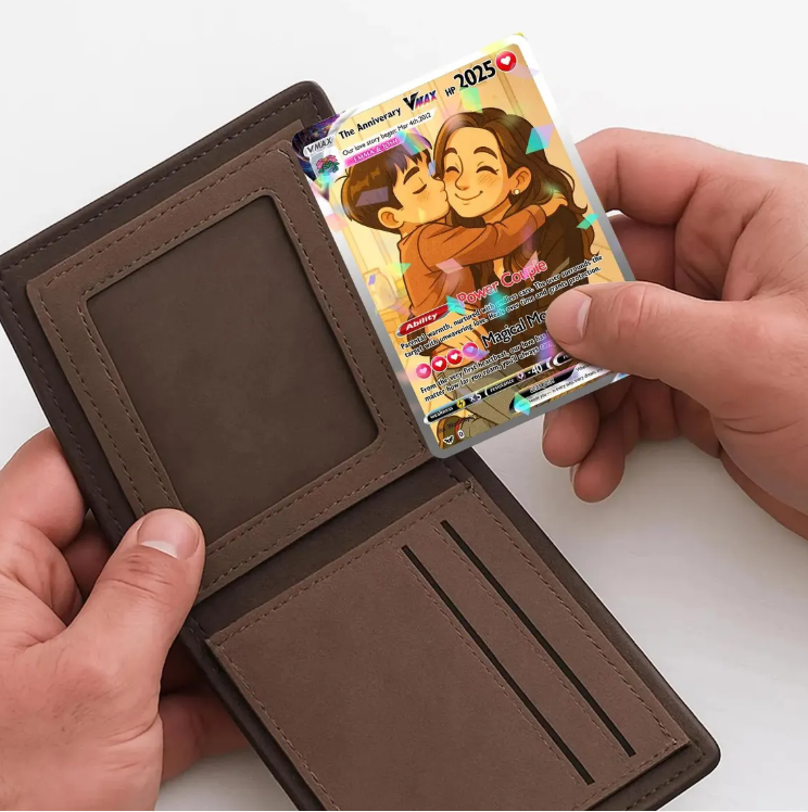 Custom Father and Child Pokemon Anime Card, Personalized Daddy and Me Gift, Father’s Day Pokemon Card, Custom Anime Style Card, Gift for Dad