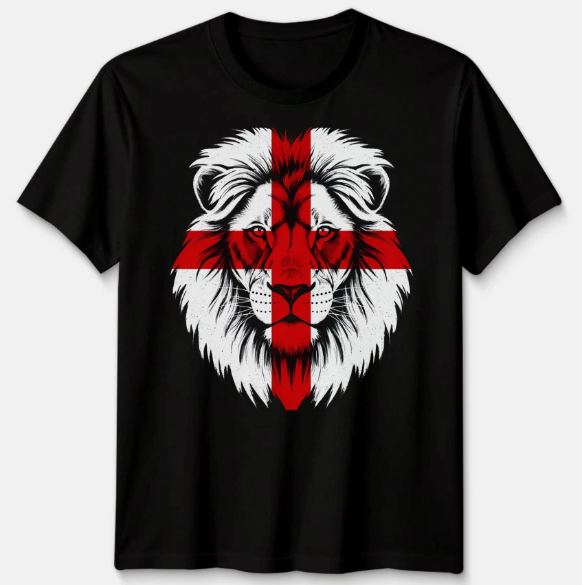 England Lion Unisex T Shirt England Flag Football Tee Graphic Top