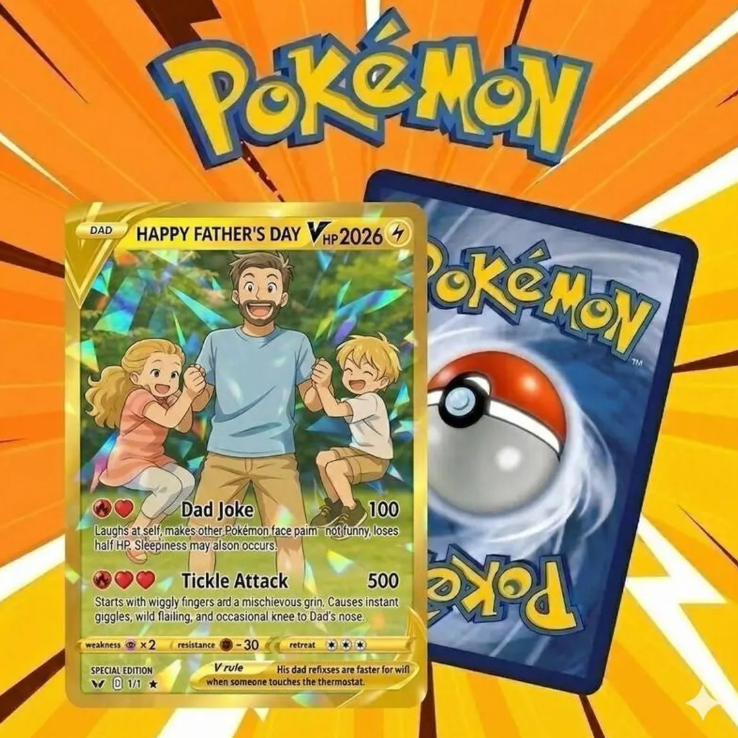 Custom Father's Day Pokemon Card, Personalized Gamer Dad Gift, Pokémon Dad Photo Card, Gift For Dad, Papa Gift, Pokedad Card, Father’s Da