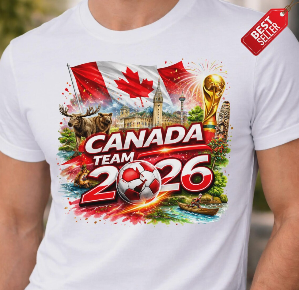 Canada Team 2026 World Cup T-Shirt, Canada Soccer Fan Shirt, Football Graphic Tee, Canada Pride Shirt, Sports Gift