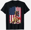 English Mastiff American Flag 4th Of July English Mastiff Gift Unisex T-Shirt