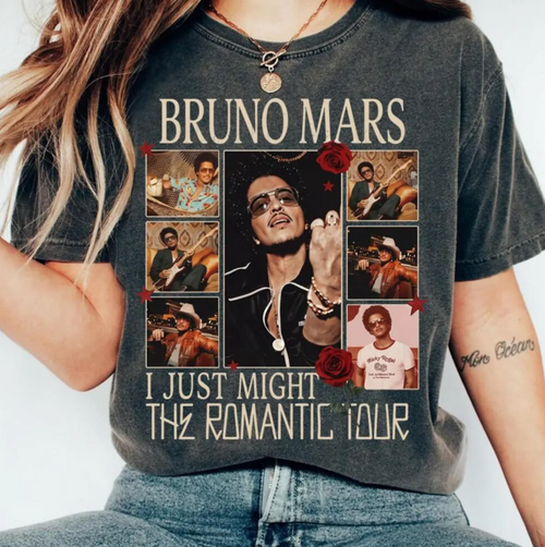 Bruno Mars Vintage Shirt, Concert Tour Tee, Retro Pop R&B Singer Shirt, Music Fan Gift, Comfort Colors