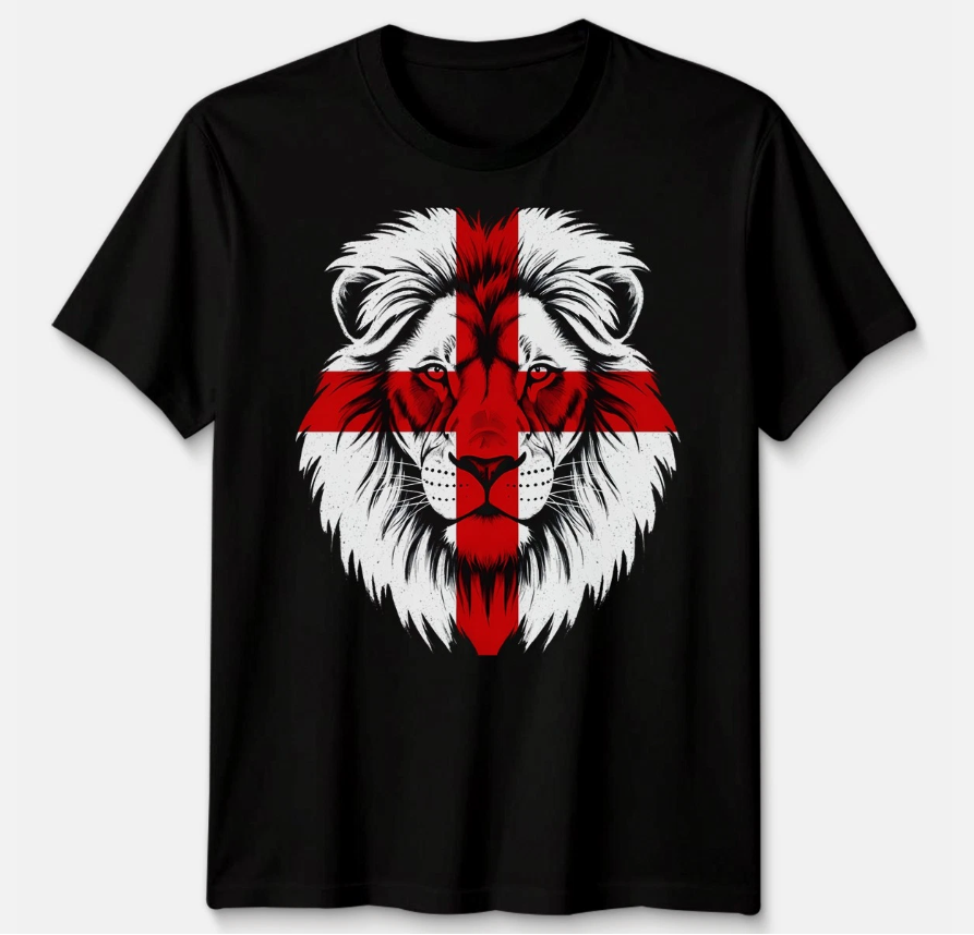 England Lion Unisex T Shirt England Flag Football Tee Graphic Top