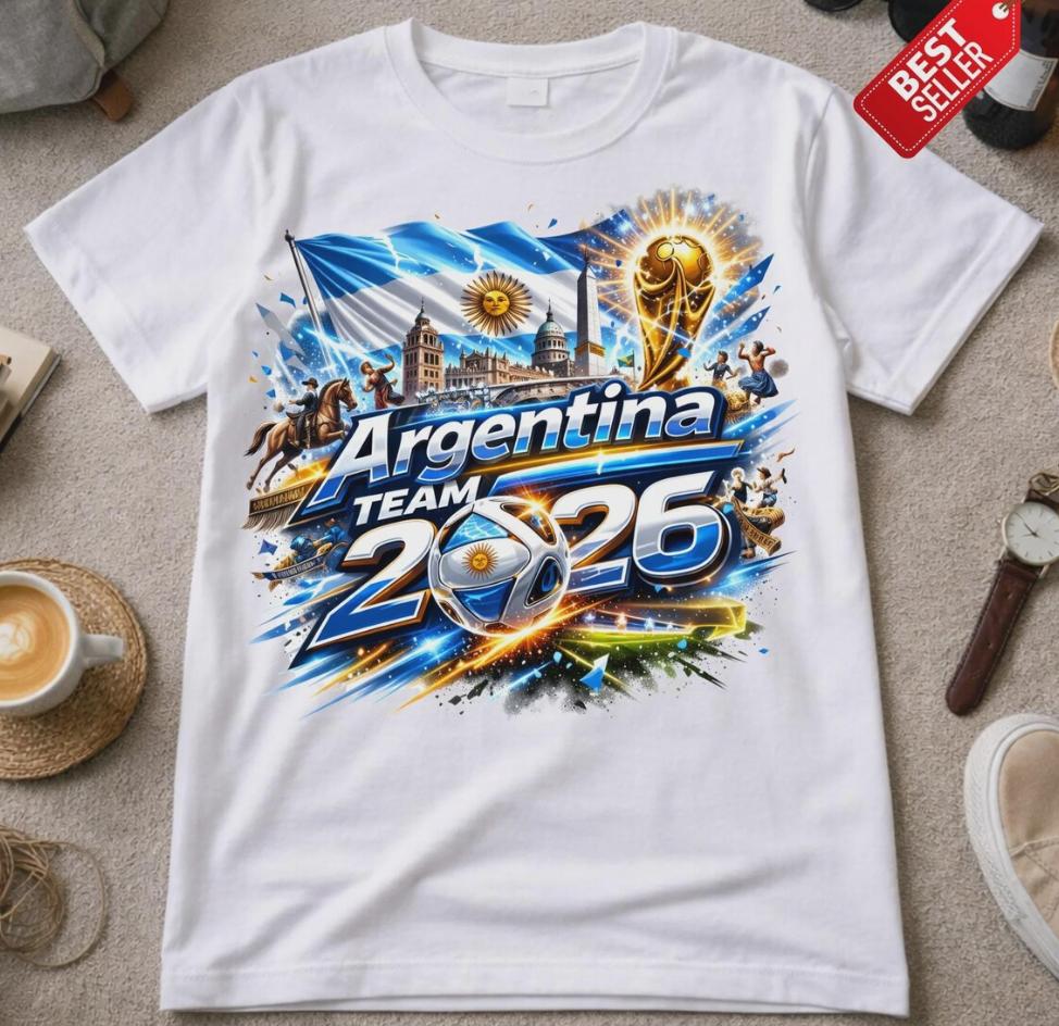 Argentina Team 2026 World Cup T-Shirt, Argentina Soccer Fan Shirt, Football Graphic Tee, Argentina Pride Gift, Sports Fan Apparel