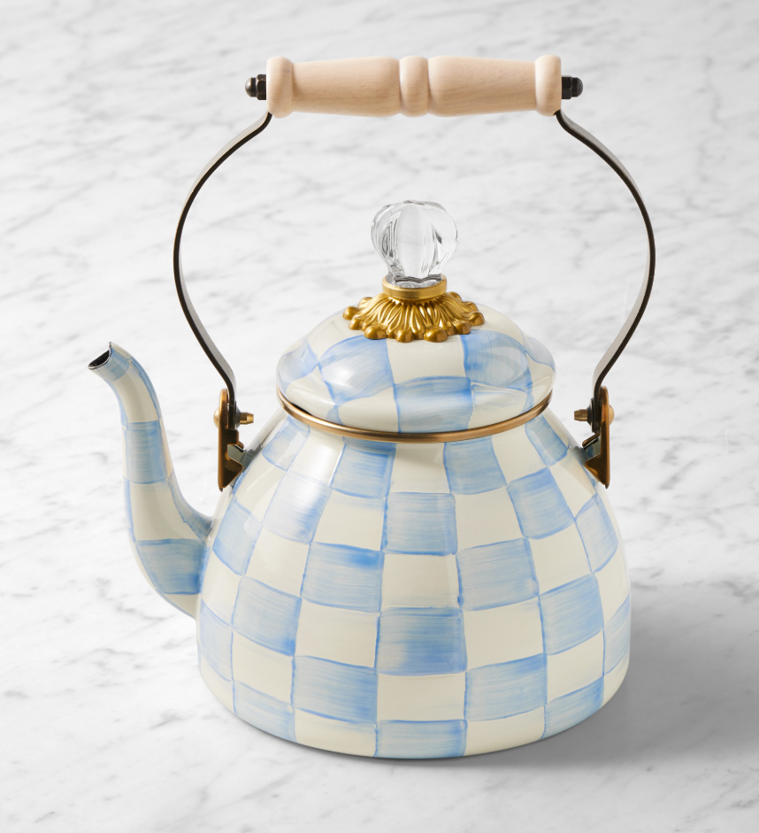 MacKenzie-Childs Sky Check Tea Kettle - 2-Qt.