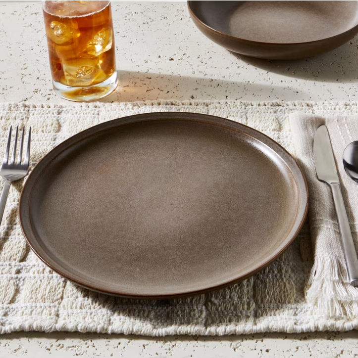 Better Homes & Gardens Banks Brown 12-Piece Stoneware Dinnerware Set, Service for 4