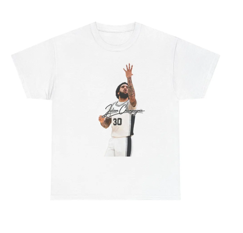 Julian Champagnie San Antonio T Shirt Autograph Edition