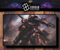 Char Zaku Mecha TCG Playmat - Red Commander Anime Playmat, Sci-Fi Gaming Layout