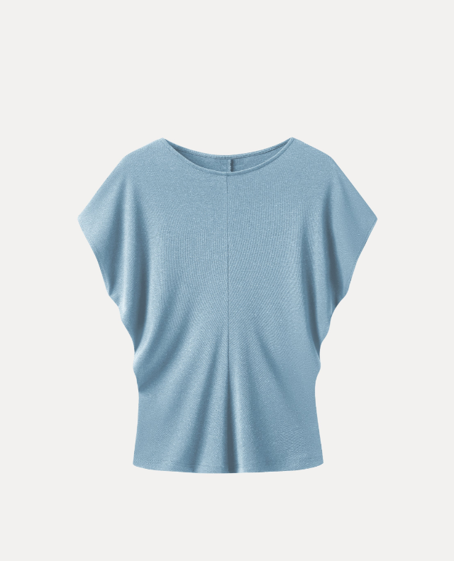 Linen-Blend Round Neck Relaxed Summer Top